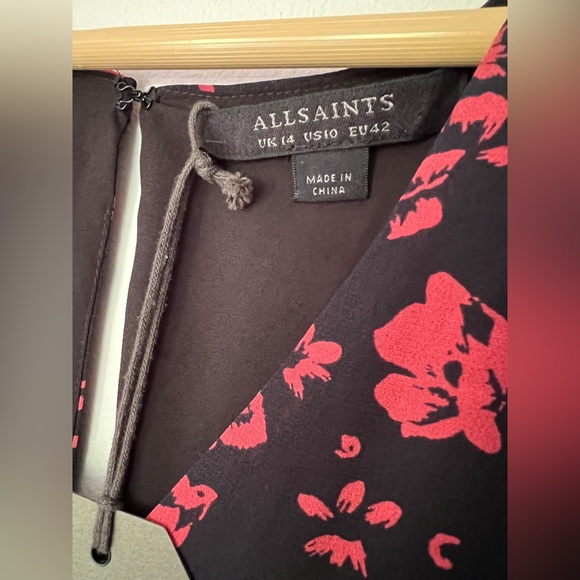 All Saints Luca Eira Floral Mini Dress - Size US 10 - Picture 6 of 12